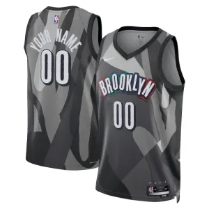 Nike Brooklyn Nets Personoitava Miesten Pelipaita City Edition 2024-25 Swingman Harmaa