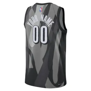 Nike Brooklyn Nets Personoitava Miesten Pelipaita City Edition 2024-25 Swingman Harmaa