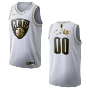Nike Brooklyn Nets Personoitava Miesten Pelipaita Golden Edition Swingman Valkoinen Nike Brooklyn Nets Personoitava Miesten Pelipaita Golden Edition Swingman Valkoinen