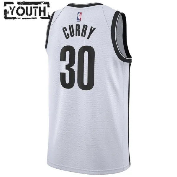 Nike Brooklyn Nets Seth Curry 30 Lasten Pelipaita Association Edition Swingman Valkoinen