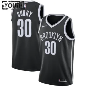 Nike Brooklyn Nets Seth Curry 30 Lasten Pelipaita Icon Edition Swingman Musta