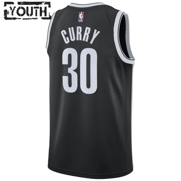 Nike Brooklyn Nets Seth Curry 30 Lasten Pelipaita Icon Edition Swingman Musta