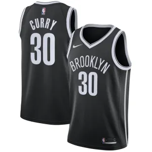Nike Brooklyn Nets Seth Curry 30 Miesten Pelipaita Icon Edition Swingman Musta