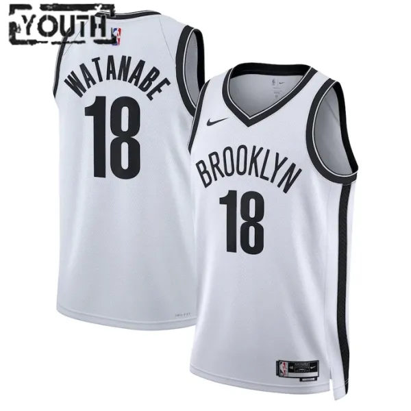 Nike Brooklyn Nets Yuta Watanabe 18 Lasten Pelipaita Association Edition Swingman Valkoinen Nike Brooklyn Nets Yuta Watanabe 18 Lasten Pelipaita Association Edition Swingman Valkoinen