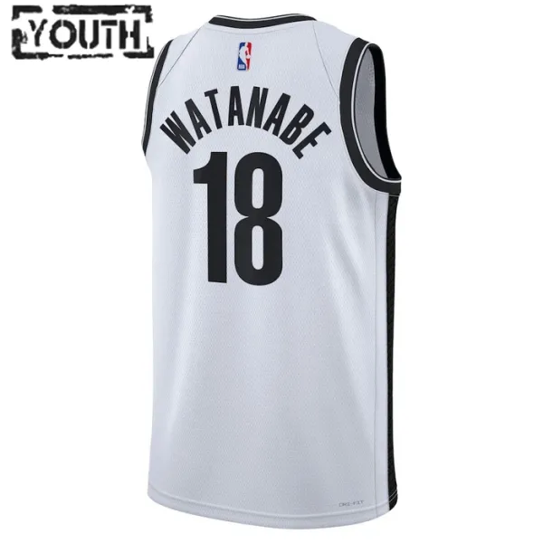 Nike Brooklyn Nets Yuta Watanabe 18 Lasten Pelipaita Association Edition Swingman Valkoinen
