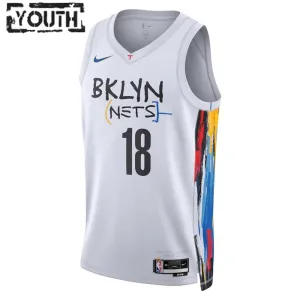 Nike Brooklyn Nets Yuta Watanabe 18 Lasten Pelipaita City Edition 2022-23 Swingman Valkoinen