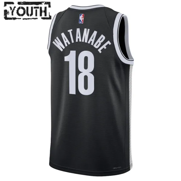 Nike Brooklyn Nets Yuta Watanabe 18 Lasten Pelipaita Icon Edition Swingman Musta