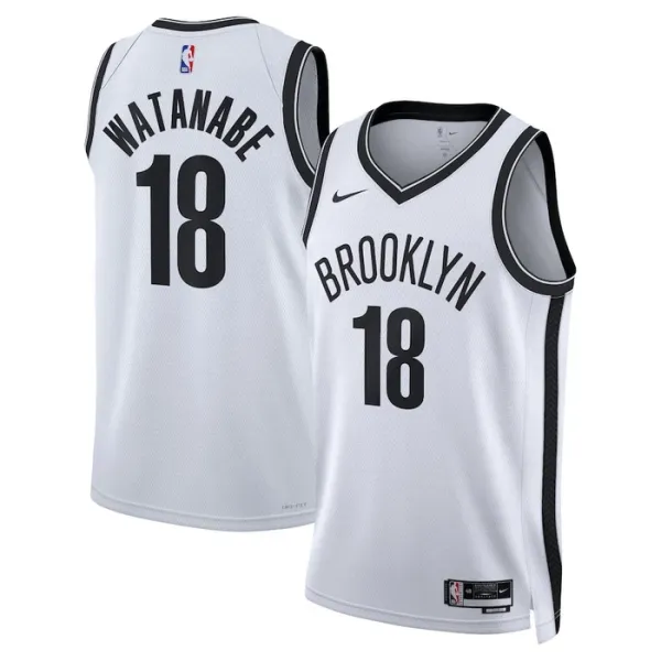 Nike Brooklyn Nets Yuta Watanabe 18 Miesten Pelipaita Association Edition Swingman Valkoinen Nike Brooklyn Nets Yuta Watanabe 18 Miesten Pelipaita Association Edition Swingman Valkoinen