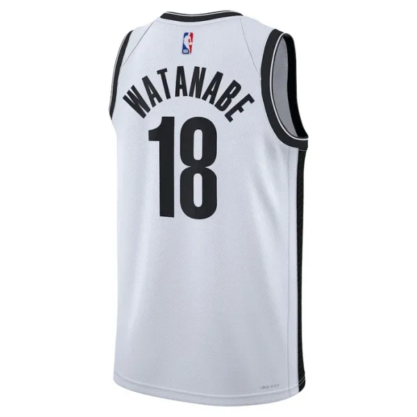 Nike Brooklyn Nets Yuta Watanabe 18 Miesten Pelipaita Association Edition Swingman Valkoinen