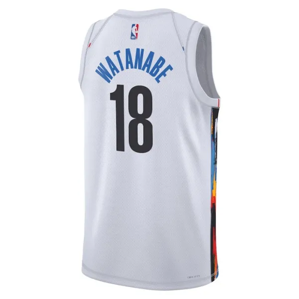 Nike Brooklyn Nets Yuta Watanabe 18 Miesten Pelipaita City Edition 2022-23 Swingman Valkoinen