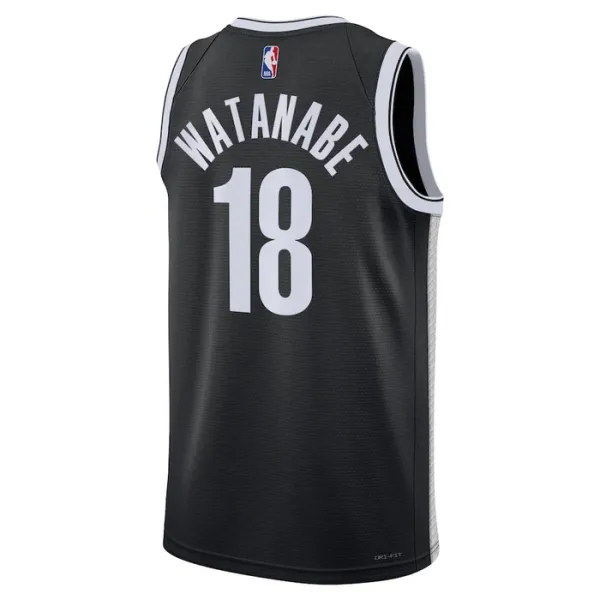 Nike Brooklyn Nets Yuta Watanabe 18 Miesten Pelipaita Icon Edition Swingman Musta