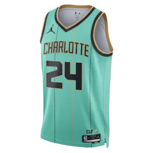Charlotte Hornets Jordan Brandon Miller Miesten Pelipaita City Edition 2024-25 Swingman Sinivihreä