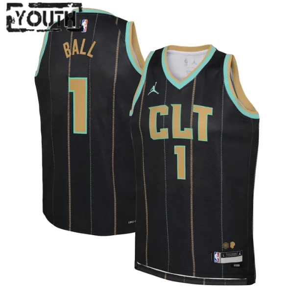 Charlotte Hornets Jordan Lamelo Ball 1 Lasten Pelipaita City Edition 2022-23 Swingman Musta Charlotte Hornets Jordan Lamelo Ball 1 Lasten Pelipaita City Edition 2022-23 Swingman Musta