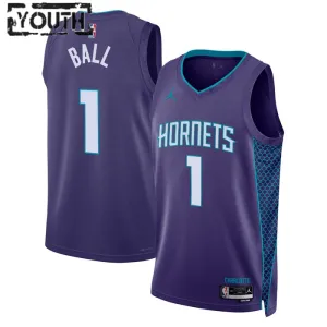 Charlotte Hornets Jordan Lamelo Ball 1 Lasten Pelipaita Statement Edition Swingman Violetti