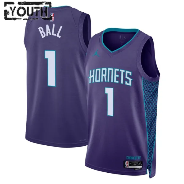 Charlotte Hornets Jordan Lamelo Ball 1 Lasten Pelipaita Statement Edition Swingman Violetti Charlotte Hornets Jordan Lamelo Ball 1 Lasten Pelipaita Statement Edition Swingman Violetti