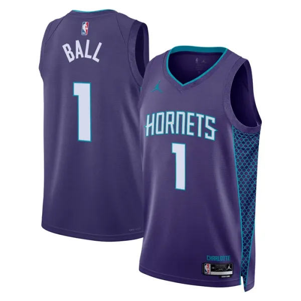 Charlotte Hornets Jordan Lamelo Ball 1 Miesten Pelipaita Statement Edition Swingman Violetti Charlotte Hornets Jordan Lamelo Ball 1 Miesten Pelipaita Statement Edition Swingman Violetti