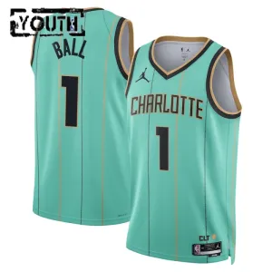 Charlotte Hornets Jordan Lamelo Ball Lasten Pelipaita City Edition 2024-25 Swingman Sinivihreä Charlotte Hornets Jordan Lamelo Ball Lasten Pelipaita City Edition 2024-25 Swingman Sinivihreä