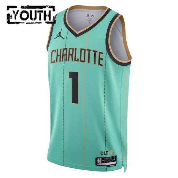 Charlotte Hornets Jordan Lamelo Ball Lasten Pelipaita City Edition 2024-25 Swingman Sinivihreä