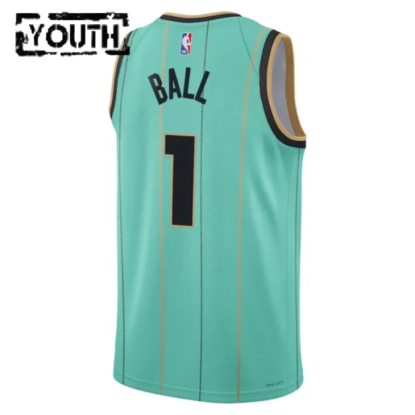 Charlotte Hornets Jordan Lamelo Ball Lasten Pelipaita City Edition 2024-25 Swingman Sinivihreä