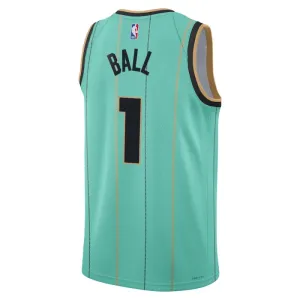 Charlotte Hornets Jordan Lamelo Ball Miesten Pelipaita City Edition 2024-25 Swingman Sinivihreä