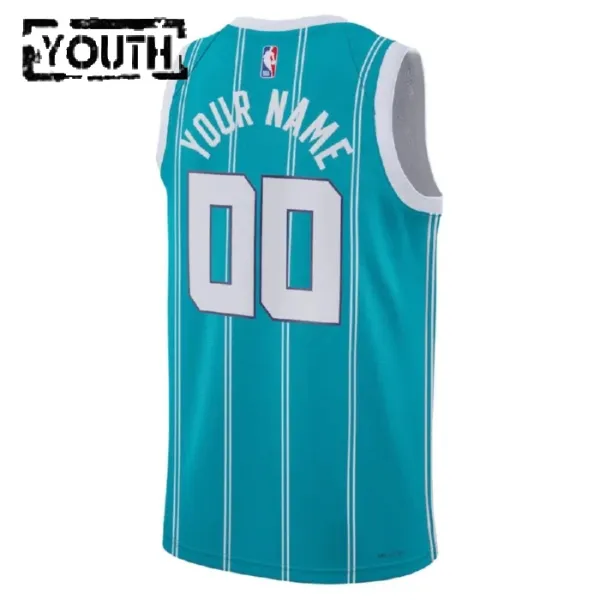 Charlotte Hornets Jordan Personoitava Lasten Pelipaita Icon Edition Swingman Sinivihreä