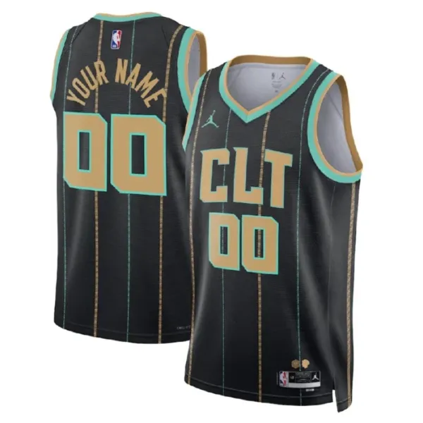 Charlotte Hornets Jordan Personoitava Miesten Pelipaita City Edition 2022-23 Swingman Musta Charlotte Hornets Jordan Personoitava Miesten Pelipaita City Edition 2022-23 Swingman Musta