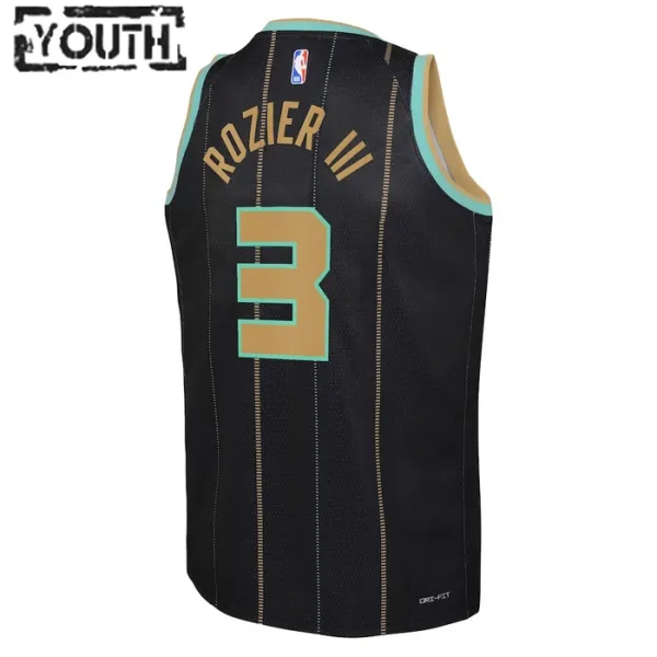 Charlotte Hornets Jordan Terry Rozier III 3 Lasten Pelipaita City Edition 2022-23 Swingman Musta