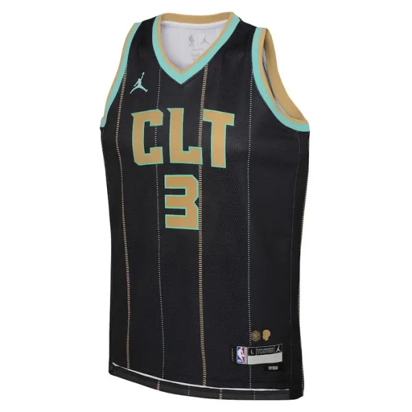 Charlotte Hornets Jordan Terry Rozier III 3 Miesten Pelipaita City Edition 2022-23 Swingman Musta