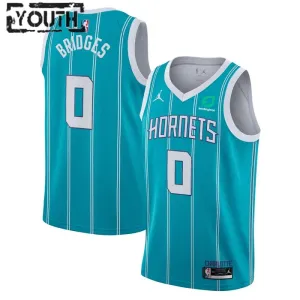 Charlotte Hornets Miles Bridges 0 Jordan Lasten Pelipaita Icon Edition Swingman Sinivihreä