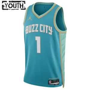Jordan Charlotte Hornets LaMelo Ball Lasten Pelipaita City Edition 2023-24 Swingman Sinivihreä