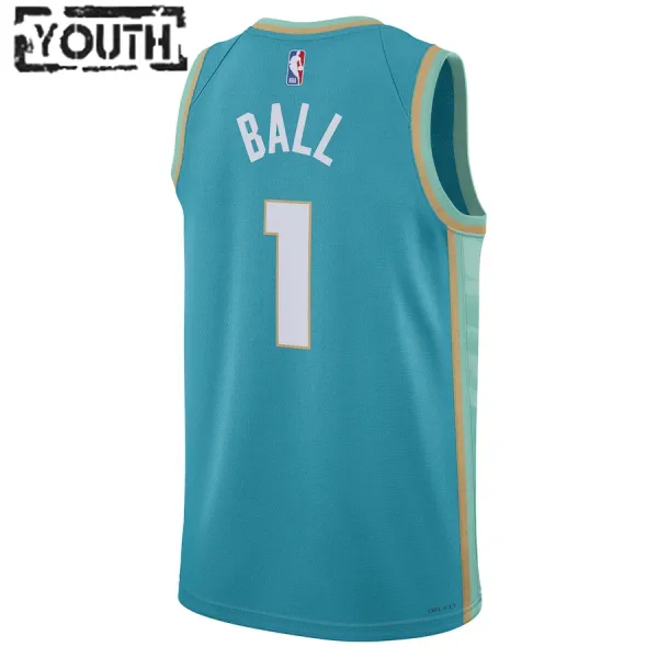 Jordan Charlotte Hornets LaMelo Ball Lasten Pelipaita City Edition 2023-24 Swingman Sinivihreä