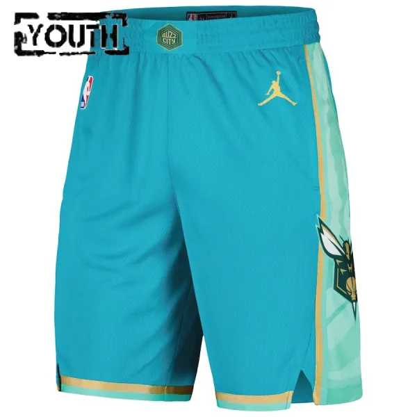 Jordan Charlotte Hornets Lasten Shortsit City Edition 2023-24 Swingman Sinivihreä