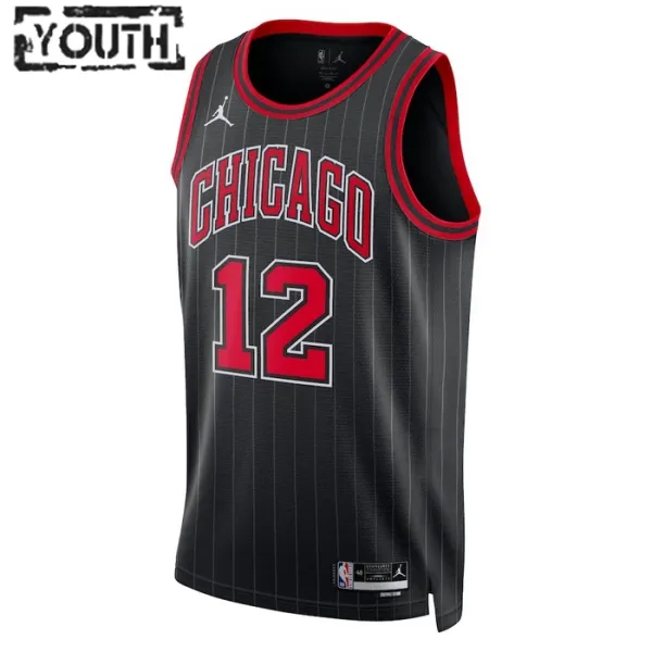 Chicago Bulls Jordan Ayo Dosunmu 12 Lasten Pelipaita Statement Edition Swingman Musta