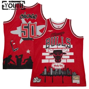 Chicago Bulls Mitchell Ness x Tats Cru Edition Lasten Pelipaita Hardwood Classics 2023-24 Swingman Punainen