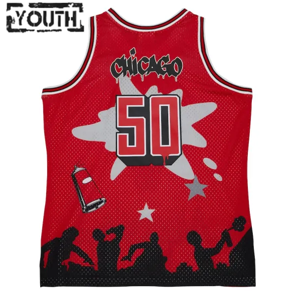 Chicago Bulls Mitchell Ness x Tats Cru Edition Lasten Pelipaita Hardwood Classics 2023-24 Swingman Punainen