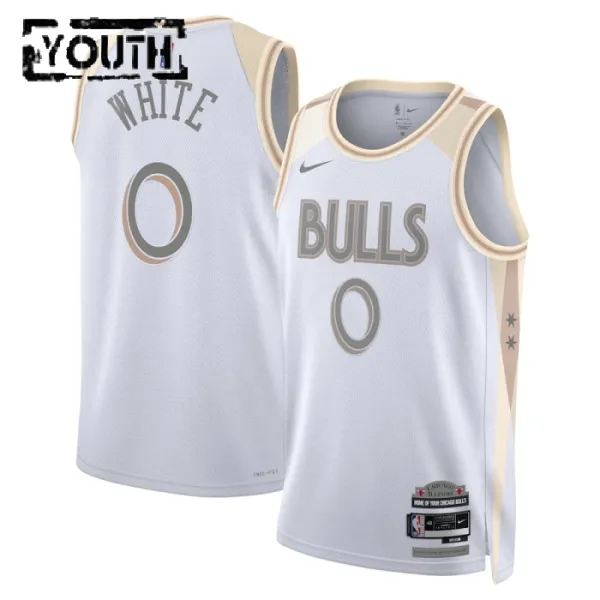 Nike Chicago Bulls Coby White Lasten Pelipaita City Edition 2024-25 Swingman Valkoinen Nike Chicago Bulls Coby White Lasten Pelipaita City Edition 2024-25 Swingman Valkoinen