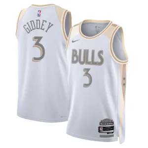 Nike Chicago Bulls Josh Giddey Miesten Pelipaita City Edition 2024-25 Swingman Valkoinen
