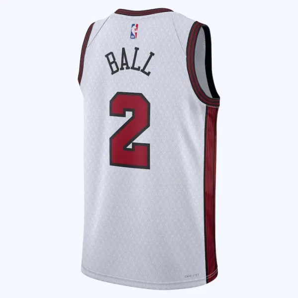 Nike Chicago Bulls Lonzo Ball 2 Miesten Pelipaita City Edition 2022-23 Swingman Valkoinen