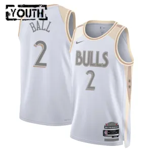 Nike Chicago Bulls Lonzo Ball Lasten Pelipaita City Edition 2024-25 Swingman Valkoinen