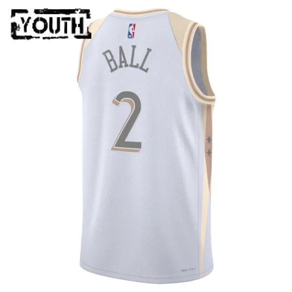 Nike Chicago Bulls Lonzo Ball Lasten Pelipaita City Edition 2024-25 Swingman Valkoinen