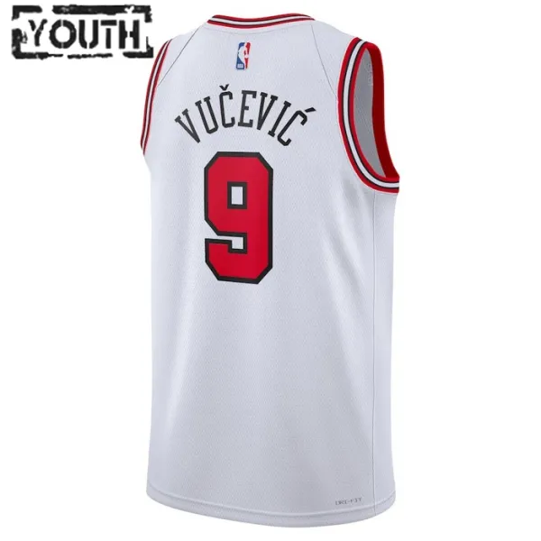Nike Chicago Bulls Nikola Vucevic 9 Lasten Pelipaita Association Edition Swingman Valkoinen