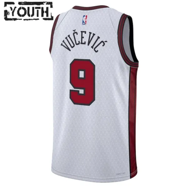 Nike Chicago Bulls Nikola Vucevic 9 Lasten Pelipaita City Edition 2022-23 Swingman Valkoinen