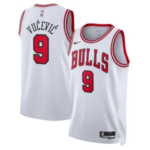 Nike Chicago Bulls Nikola Vucevic 9 Miesten Pelipaita Association Edition Swingman Valkoinen