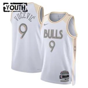 Nike Chicago Bulls Nikola Vucevic Lasten Pelipaita City Edition 2024-25 Swingman Valkoinen