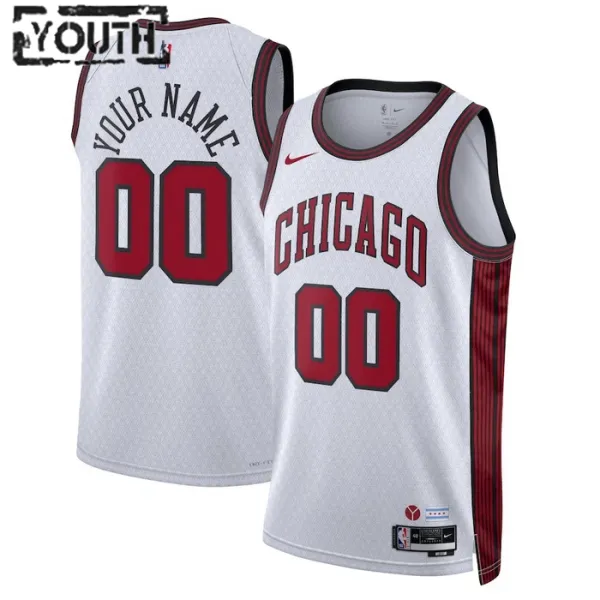 Nike Chicago Bulls Personoitava Lasten Pelipaita City Edition 2022-23 Swingman Valkoinen Nike Chicago Bulls Personoitava Lasten Pelipaita City Edition 2022-23 Swingman Valkoinen