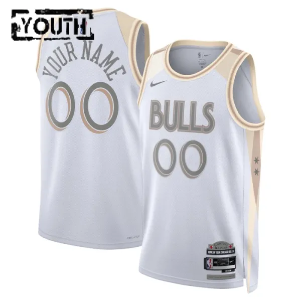 Nike Chicago Bulls Personoitava Lasten Pelipaita City Edition 2024-25 Swingman Valkoinen Nike Chicago Bulls Personoitava Lasten Pelipaita City Edition 2024-25 Swingman Valkoinen