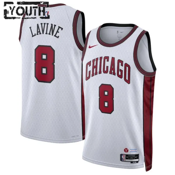 Nike Chicago Bulls Zach Lavine 8 Lasten Pelipaita City Edition 2022-23 Swingman Valkoinen Nike Chicago Bulls Zach Lavine 8 Lasten Pelipaita City Edition 2022-23 Swingman Valkoinen