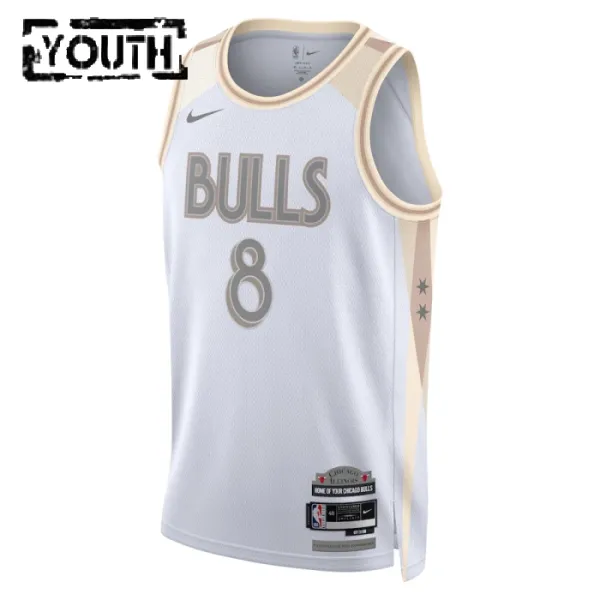 Nike Chicago Bulls Zach Lavine Lasten Pelipaita City Edition 2024-25 Swingman Valkoinen