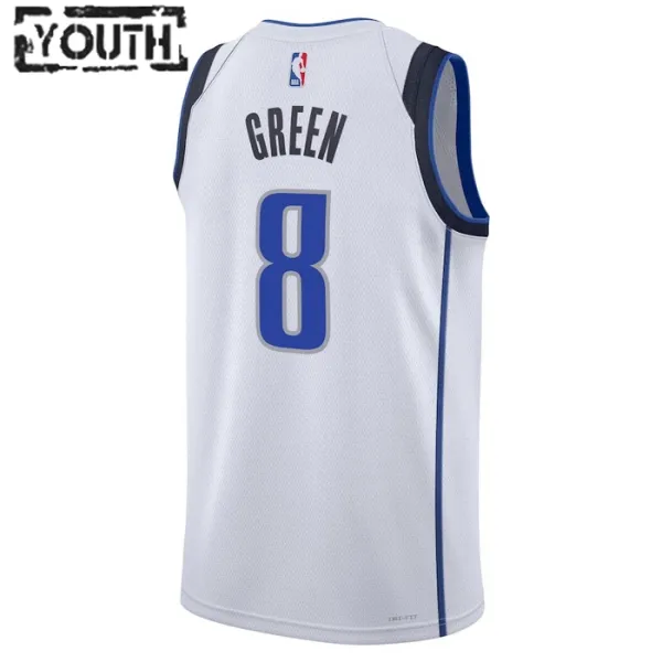 Nike Dallas Mavericks Josh Green 8 Lasten Pelipaita Association Edition Swingman Valkoinen