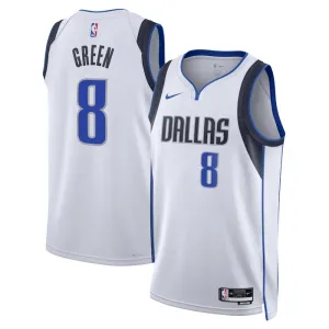 Nike Dallas Mavericks Josh Green 8 Miesten Pelipaita Association Edition Swingman Valkoinen